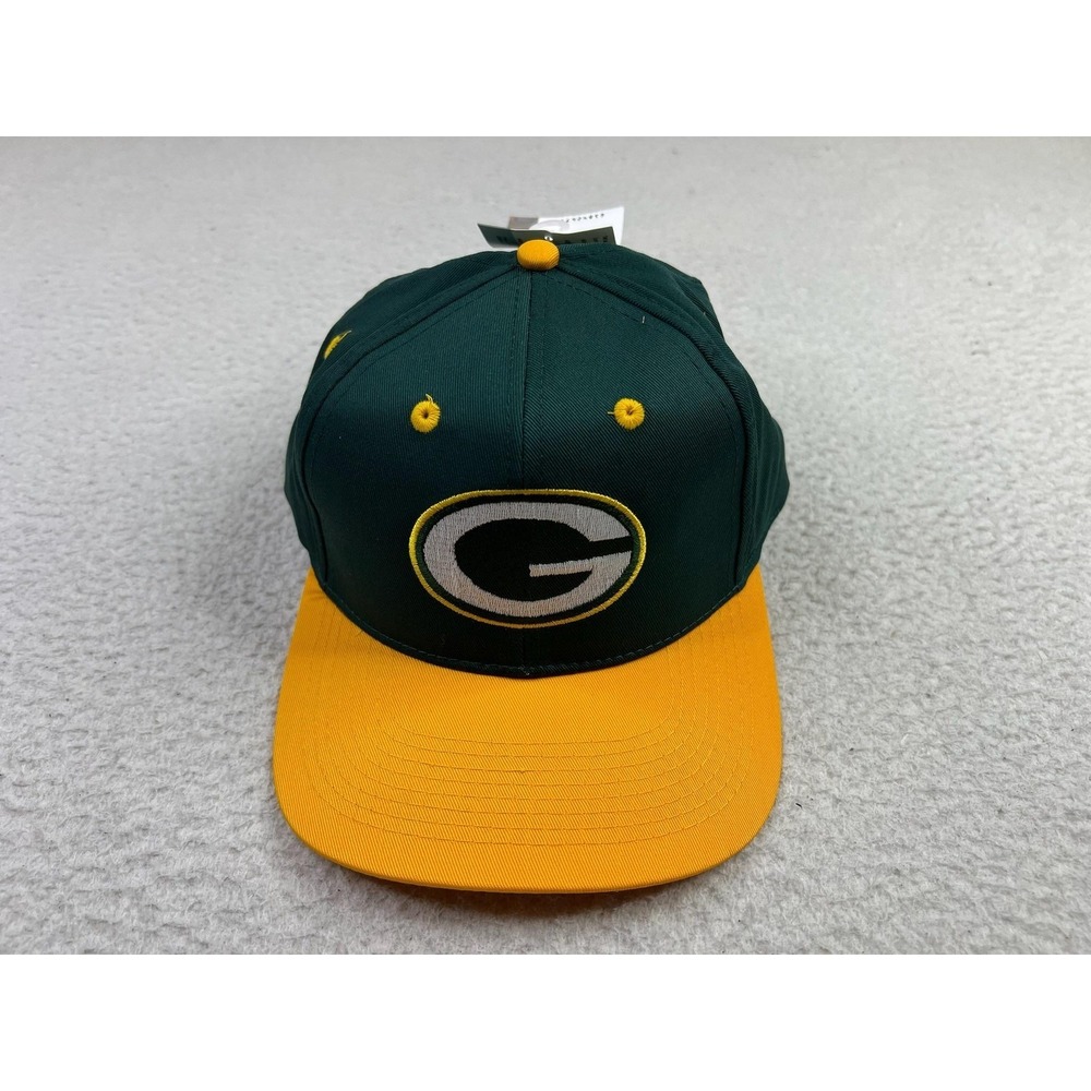 Vintage Green Bay Packers Hat NFL Game Day Snapback Mens OSFM Green Yellow Cap